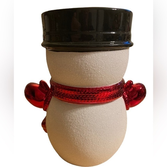 BATH & BODY WORKS Ceramic Snowman Three-Wick Candle Holder Retired Christmas NWT - Picture 4 of 5